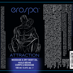 Erospa Attraction - massage and dry body oil label